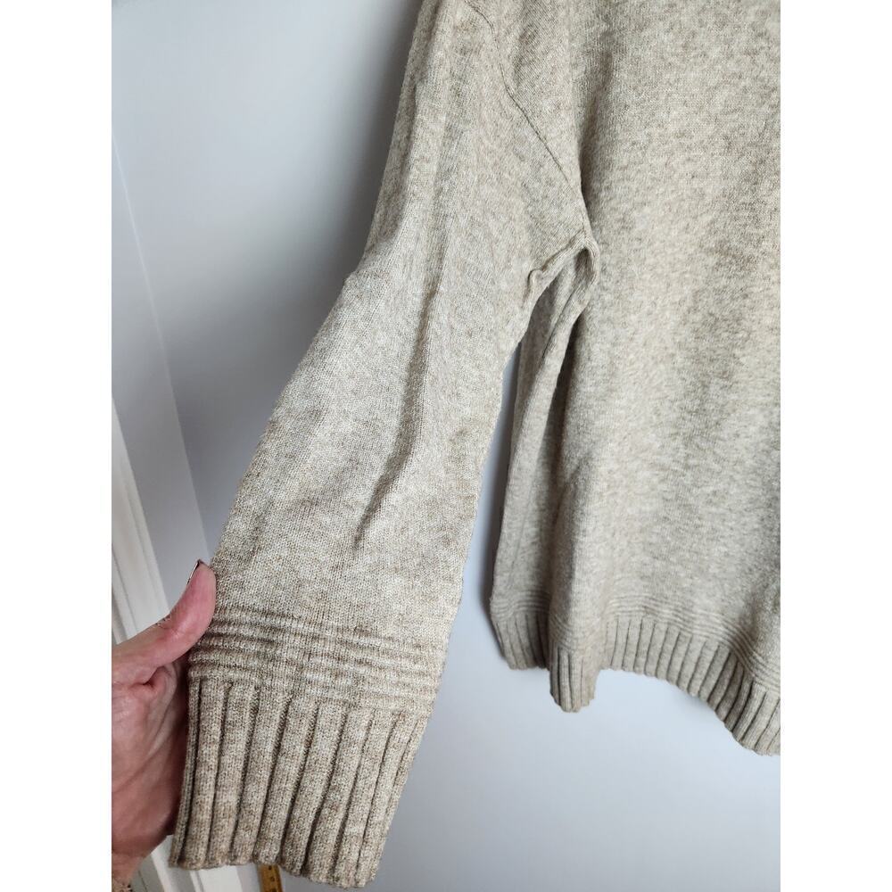 Anthropologie Margarita Tunic sweater sz L Button Heathered brown boho career - Picture 3 of 12